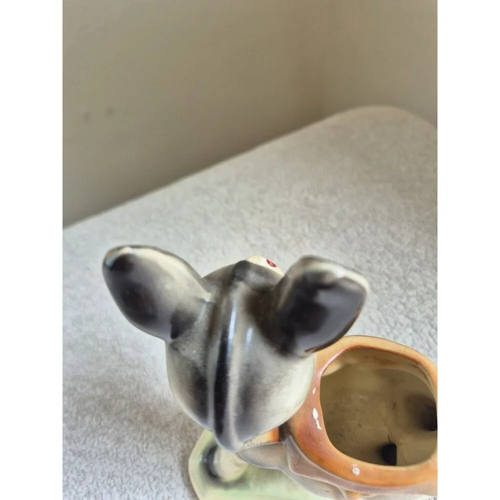 Vintage Ceramic Donkey Burro Planter Figurine MCM Kitsch Pottery Japan Style